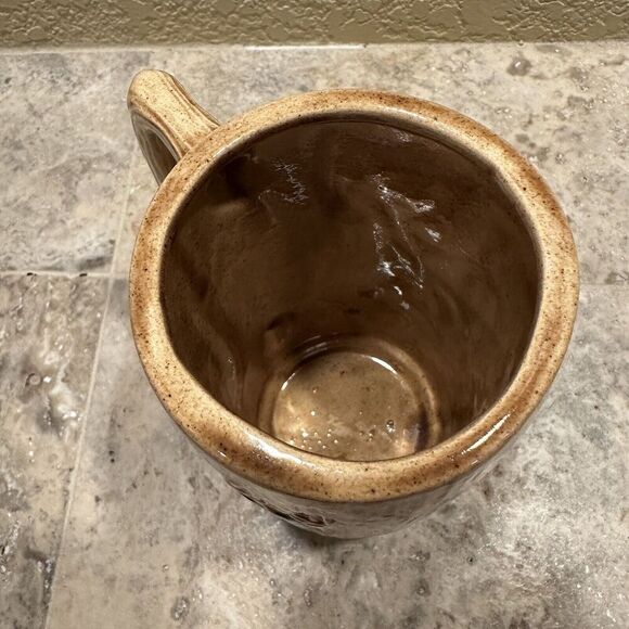 Vintage Mug Coffee Cup Deer Buck Doe Relief MCM 1980 3 Dimensional 3D wood 1st - Picture 3 of 5